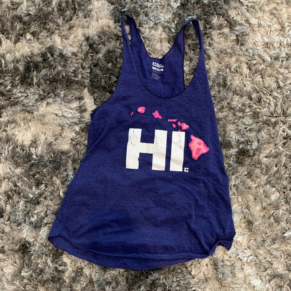 Women's Blue Hawaii Large Scoop-neck Solid Purple Casual Tank